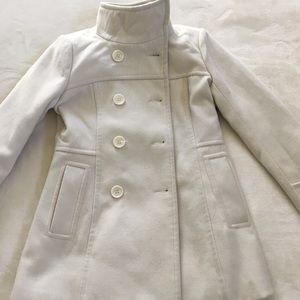 Girls White Wool Winter Coat sz M